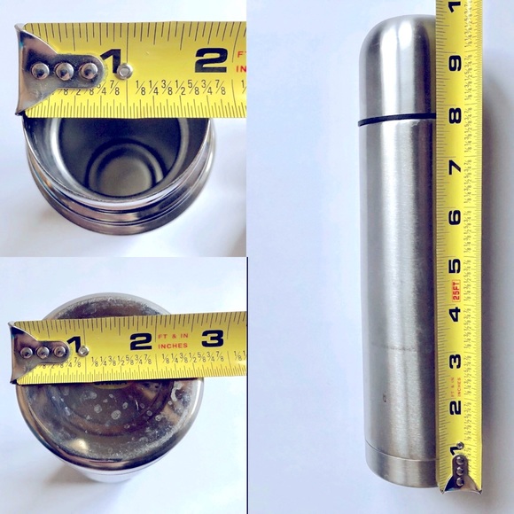 Vintage Stainless Steel Vacuum Flask Bottle Thermos Insulated 9 3/4” Tall - Picture 7 of 13